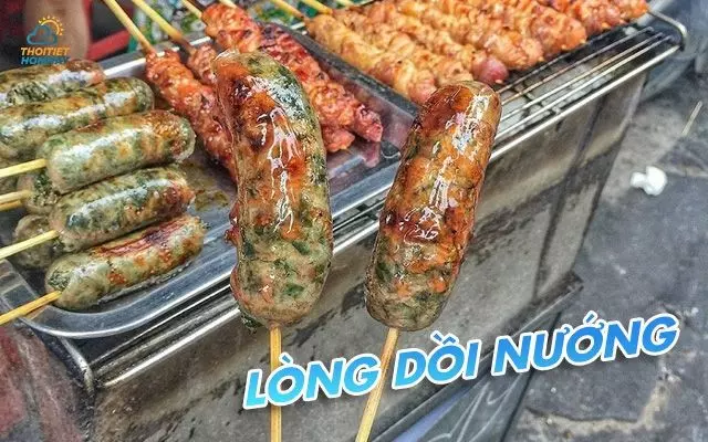 Lòng dồi, xiên nướng ngon ở Vinh