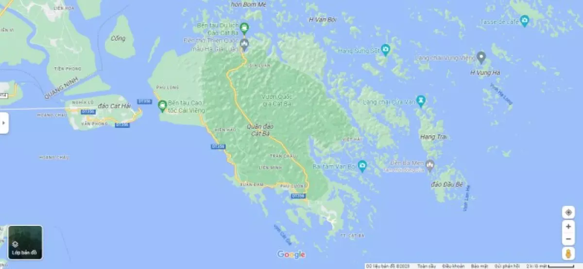 Bản đồ khu vực đảo Cát Bà