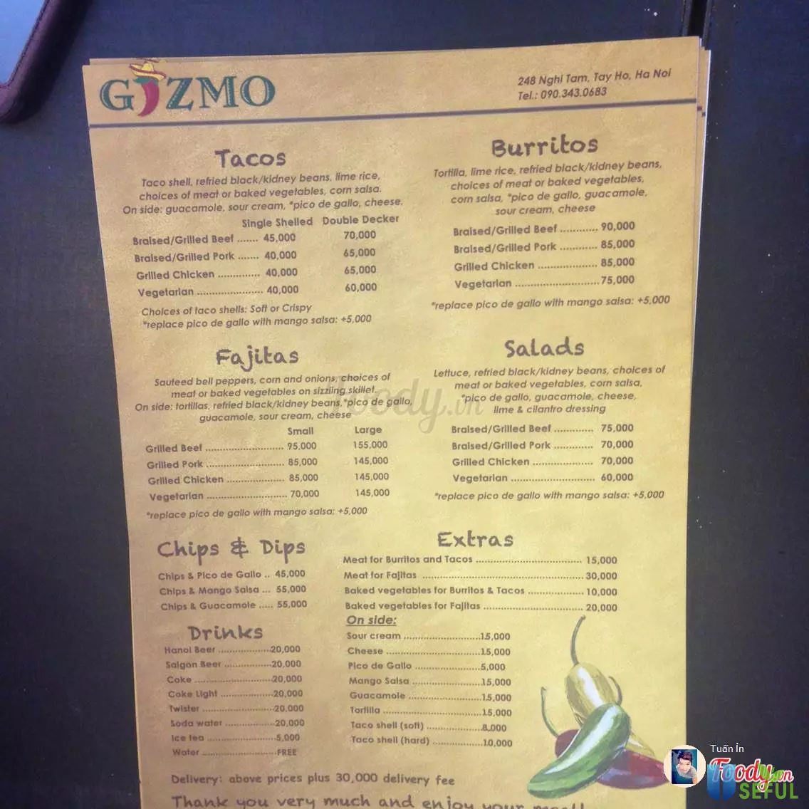 Menu những món ăn mang hơi hướng Mexico của quán Gizmo