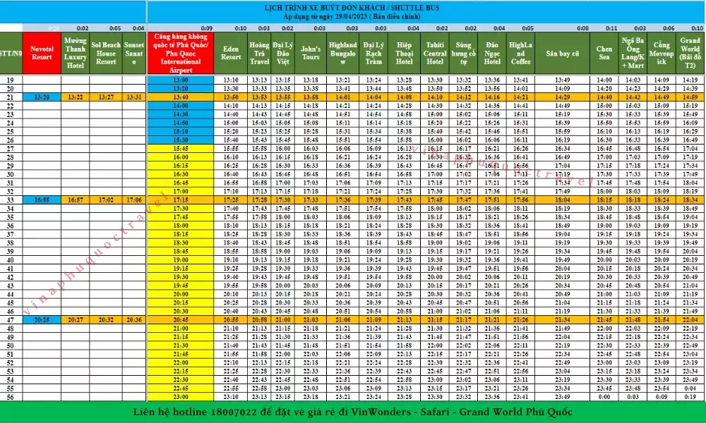 Lịch trình xe bus VinWonders Phú Quốc chi tiết MỚI NHẤT 2023