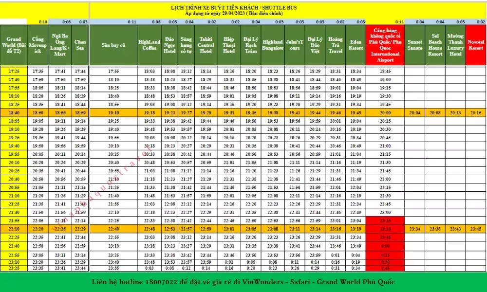 Lịch trình xe bus VinWonders Phú Quốc chi tiết MỚI NHẤT 2023