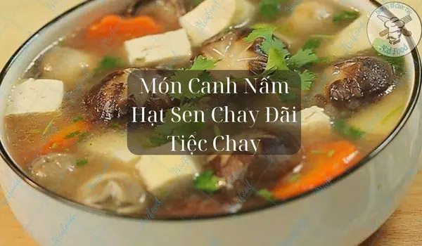 Canh nấm hạt sen