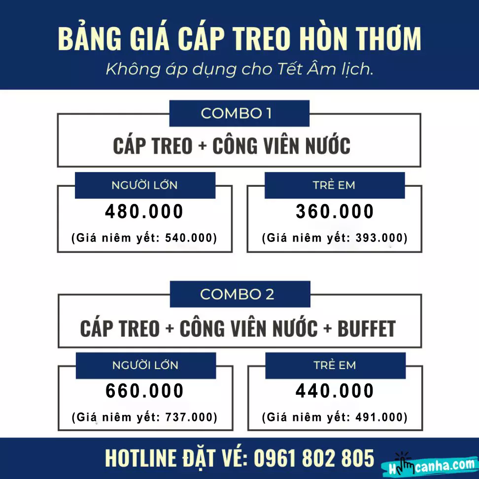 Bảng Giá Cáp Treo Hòn Thơm Sun World Phú Quốc