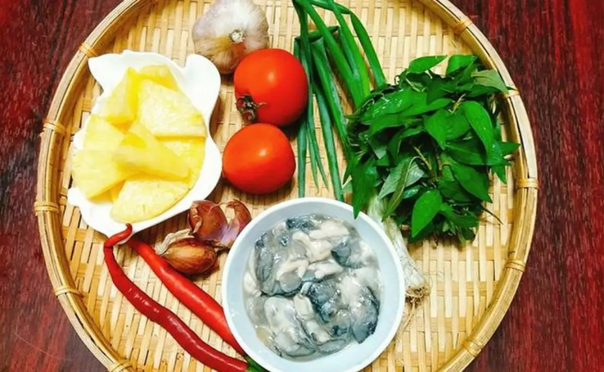 Nguyên liệu nấu canh hàu chua