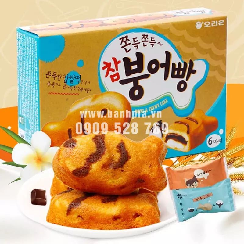 Bánh bông lan con cá nhân kem socola Hàn Quốc