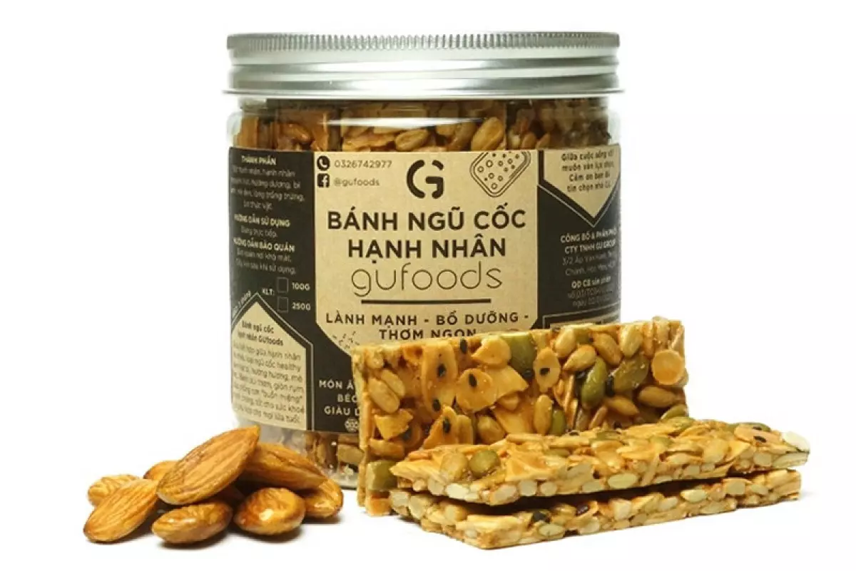 Bánh ngũ cốc hạnh nhân GUfoods