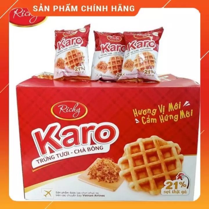 Bánh Karo 1 thùng có 12 gói mỗi gói 6 bánh