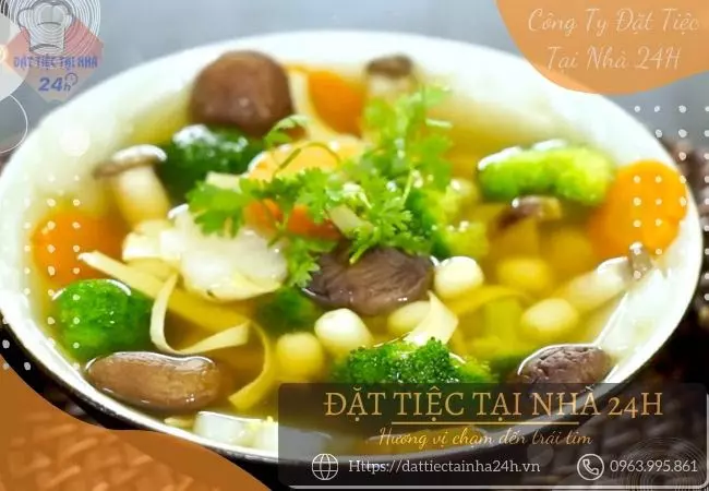 Canh nấm hạt sen chay