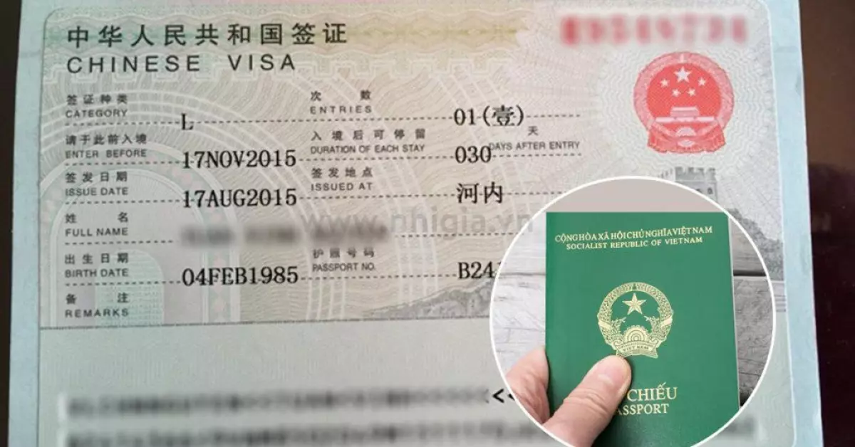 Visa du lịch Trung Quốc bao nhiêu tiền