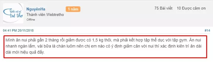 ăn nui có giảm cân không