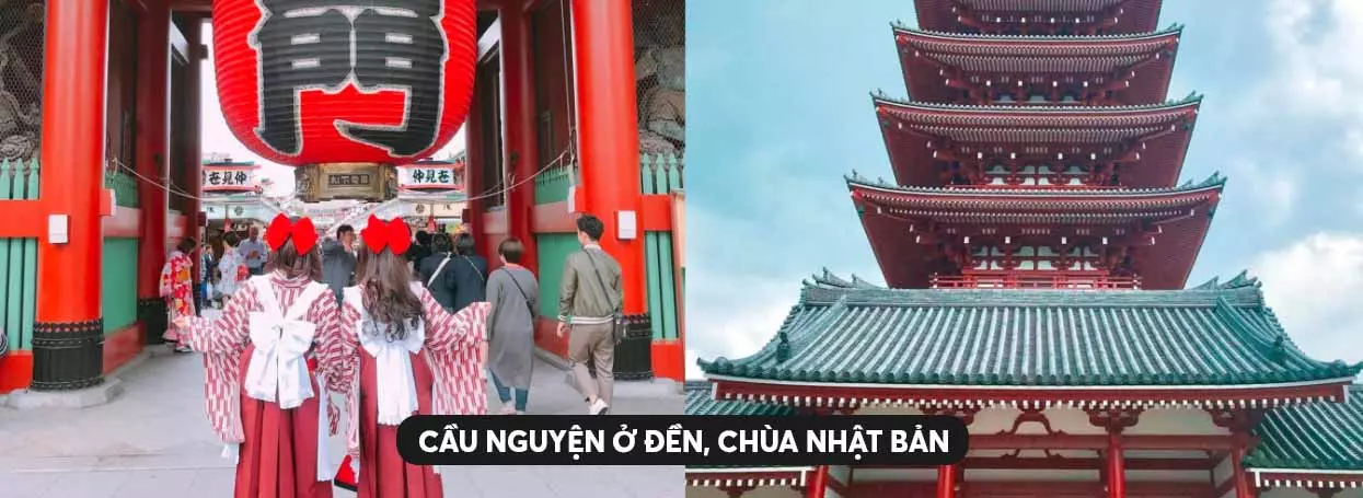 Cầu nguyện ở đền, chùa Nhật Bản