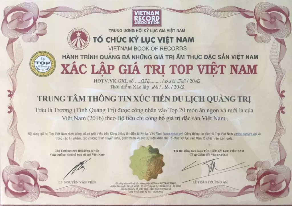 Thịt trâu lá trơng - món độc đáo ở Quảng Trị