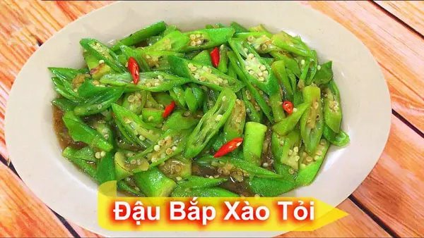 Đậu bắp xào tỏi