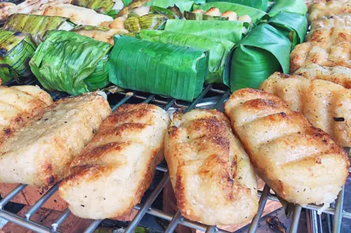 bánh chuối nếp nướng